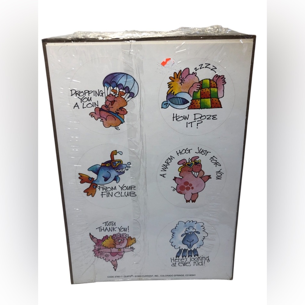 Vintage stickers Sealed Package Of 1989 Quips Stickers Serveral Sheets